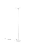 Lampadaire LED SPECTRE en blanc mat avec lumière orientable et design moderne.