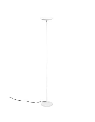 Vista lateral de la lámpara de pie LED SPECTER, con un diseño minimalista en blanco.