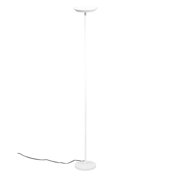 Vista lateral de la lámpara de pie LED SPECTER, con un diseño minimalista en blanco.