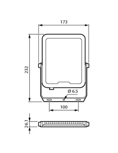 Projecteur LED 50W Noir Projecteur LEDINAIRE BVP164 600Lm 4000K IP65 IK07