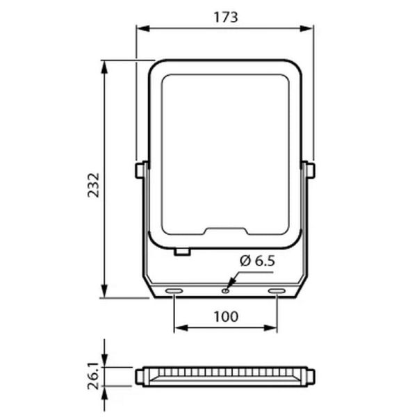 Projetor LED 50W Preto LEDINAIRE Foco Projetor BVP164 600Lm 4000K IP65 IK07