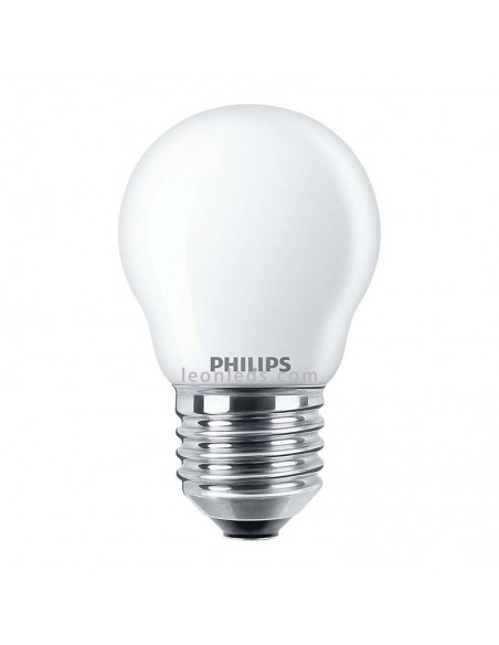 Bombilla LED Esferica E27 Clasica Mate de Philips | Philips LED Esferica 4.3W equivalente a 40W | LeonLeds