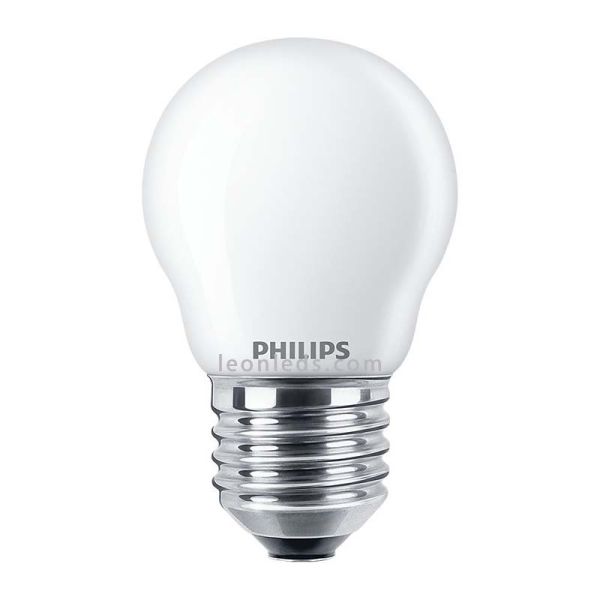 Bombilla LED Esferica E27 Clasica Mate de Philips | Philips LED Esferica 4.3W equivalente a 40W | LeonLeds