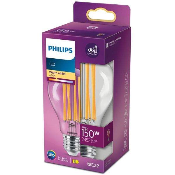 Bombilla E27 LED Filamento 17W - 150W A67 LED classic 8718699762377 | LeonLeds