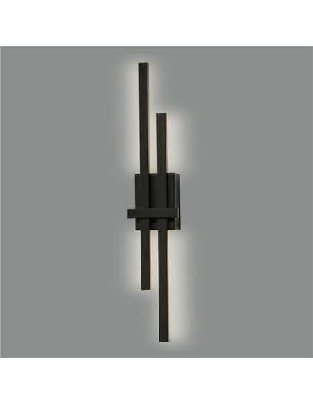 Aplique LED SHADOW preto texturizado, 2x6W 760lm, Kelvin 2700K-3000K com interruptor antiderrapante