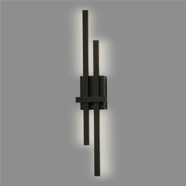 Aplique de pared LED SHADOW negro texturado, 2x6W 760lm, Kelvin 2700K-3000K con interruptor antideslizante