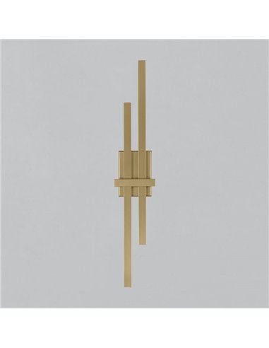 Applique murale LED technique dorée SHADOW, 2x6W 760lm, Kelvin 2700K-3000K avec interrupteur antidérapant