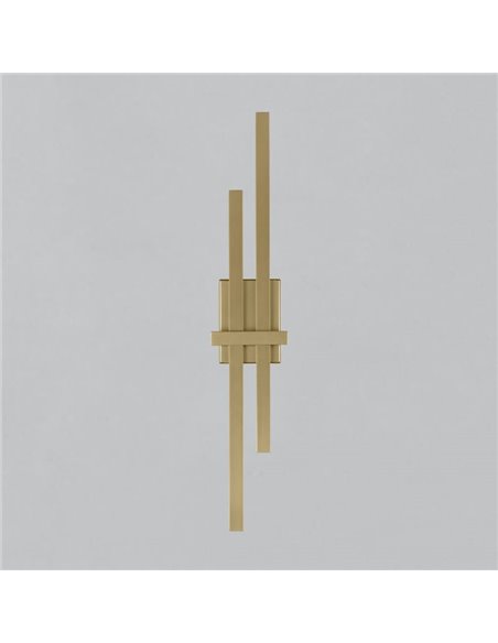 Aplique de pared LED SHADOW oro técnico, 2x6W 760lm, Kelvin 2700K-3000K con interruptor antideslizante