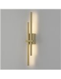 Aplique de pared LED SHADOW oro técnico, 2x6W 760lm, Kelvin 2700K-3000K con interruptor antideslizante