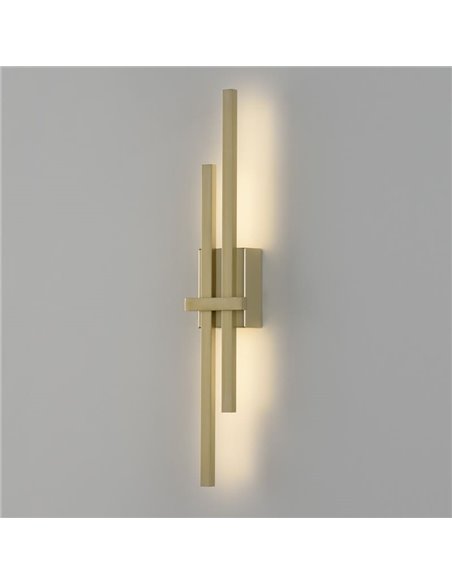 Aplique LED técnico dourado SHADOW, 2x6W 760lm, Kelvin 2700K-3000K com interruptor antiderrapante