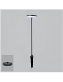 Baliza de exterior LED con Pico a la tierra y Base de superficie antracita Textu., 12W 3000K 1230lm