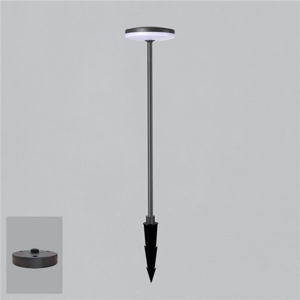 Baliza de exterior LED con Pico a la tierra y Base de superficie antracita Textu., 12W 3000K 1230lm