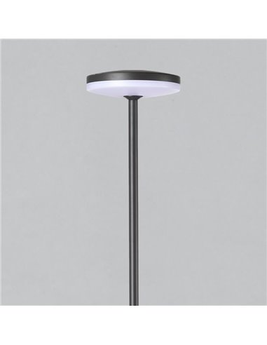 Baliza de exterior LED con Pico a la tierra y Base de superficie antracita Textu., 12W 3000K 1230lm