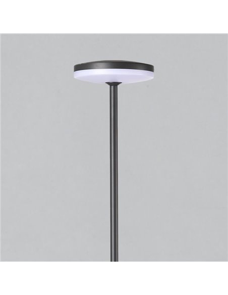 Baliza de exterior LED con Pico a la tierra y Base de superficie antracita Textu., 12W 3000K 1230lm