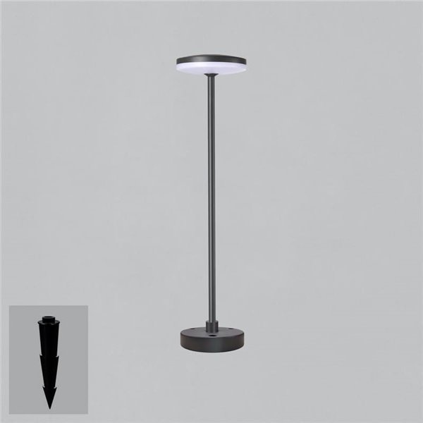 Baliza de exterior LED con Pico a la tierra y Base de superficie antracita Textu., 12W 3000K 1230lm