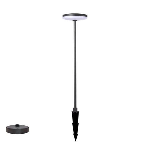 Baliza de exterior LED con Pico a la tierra y Base de superficie antracita Textu., 12W 3000K 1230lm