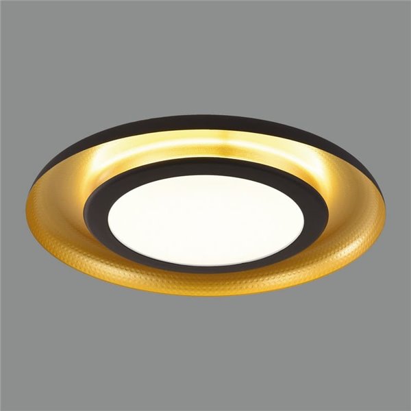 Plafon LED SHIITAKE Texturizado preto e dourado, 45W 3000K 3420lm, Com dimmer Casambi (DALI/Push) [A PEDIDO]