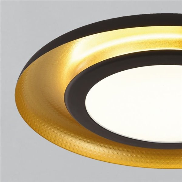 Plafón LED de techo SHIITAKE negro Texturado y Oro, 45W 3000K 3420lm, Con regulador Casambi (DALI/Push) [BAJO PEDIDO]