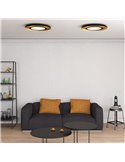 Plafon LED SHIITAKE Texturizado preto e dourado, 45W 3000K 3420lm, Com dimmer Casambi (DALI/Push) [A PEDIDO]