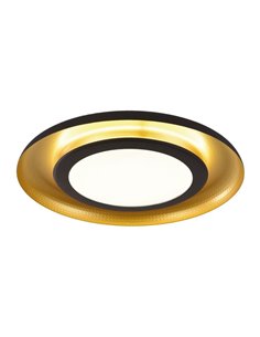 Plafonnier LED SHIITAKE Noir texturé et Or, 45W 3000K 3420lm, Avec variateur Casambi (DALI/Push) [SUR DEMANDE]