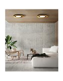 Plafonnier LED SHIITAKE Noir texturé et Or, 45W 3000K 3420lm, Avec variateur Casambi (DALI/Push) [SUR DEMANDE]