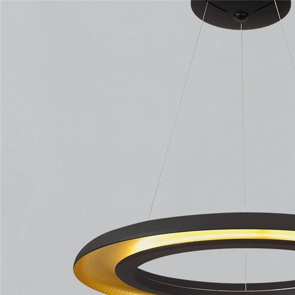 Candeeiro suspenso LED preto e dourado SHIITAKE, 50W 3000K 4150lm, com dimmer Casambi [SOB ENCOMENDA]
