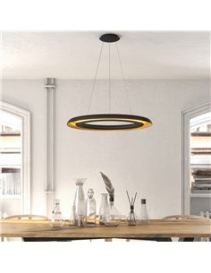 Lámpara de Techo LED Colgante SHIITAKE negro y oro, 50W 3000K 4150lm, Con Regulador Casambi [BAJO PEDIDO] 2