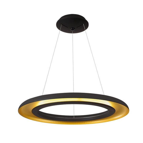 Candeeiro suspenso LED preto e dourado SHIITAKE, 50W 3000K 4150lm, com dimmer Casambi [SOB ENCOMENDA]