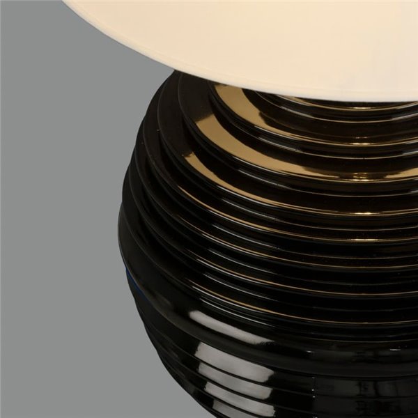 Lampe de table TARIFA noir brillant, E27 (non incl.) 15W 3000K, interrupteur à câble