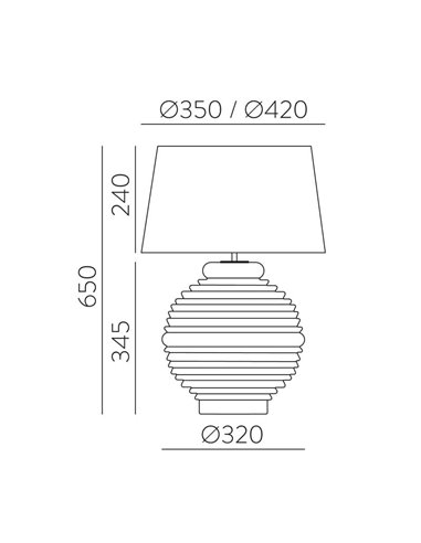 Candeeiro de mesa TARIFA preto brilhante, E27 (não incluído) 15W 3000K, interruptor de cabo