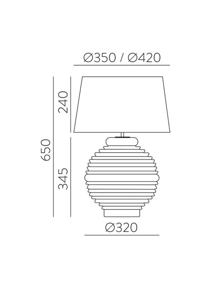 Candeeiro de mesa TARIFA preto brilhante, E27 (não incluído) 15W 3000K, interruptor de cabo