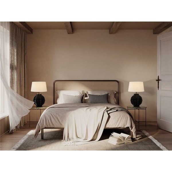 Lampe de table TARIFA noir brillant, E27 (non incl.) 15W 3000K, interrupteur à câble