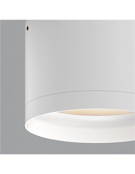 Plafon LED TECH Ø 10cm Branco Texturizado, 9W 3000K 1280lm, IP44 com Difusor Microprismático