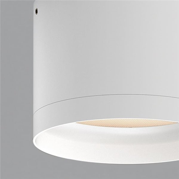 Plafonnier LED TECH Ø 10cm Blanc Texturé, 9W 3000K 1280lm, IP44 avec Diffuseur Microprismatique