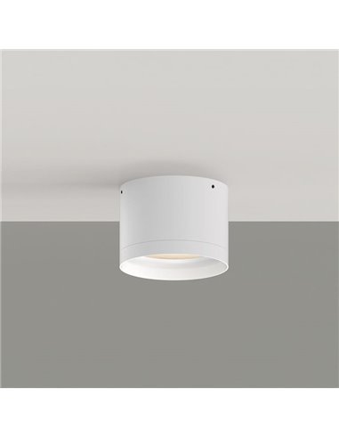 Plafón LED de techo TECH Ø 10cm Blanco Texturado, 9W 3000K 1280lm, IP44 con Difusor Microprismatico