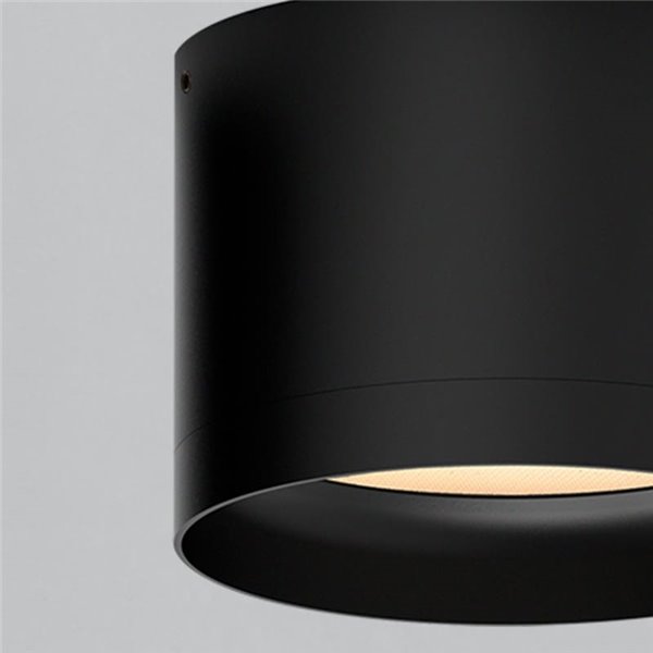 Plafón LED de techo TECH Ø10cm Negro Texturado, 9W 3000K 1280lm, Difusor Microprismatico IP44