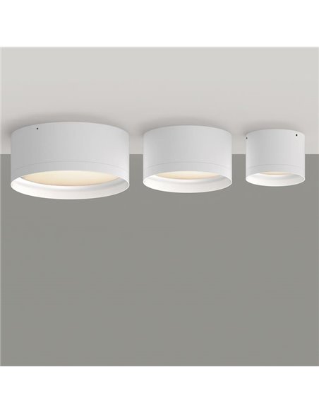 Plafón LED de techo TECH Blanco Texturado, 18W 3000K 2200lm, Ø 15cm, Estilo Moderno, IP44 Difusor Microprismatico