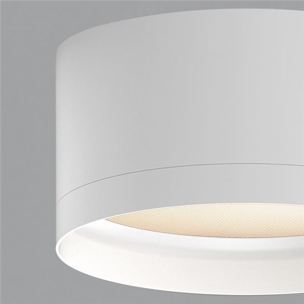 Plafon LED branco texturizado TECH, 18W 3000K 2200lm, Ø 15cm, estilo moderno, difusor microprismático IP44