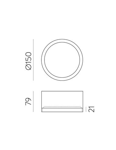 Plafon LED branco texturizado TECH, 18W 3000K 2200lm, Ø 15cm, estilo moderno, difusor microprismático IP44