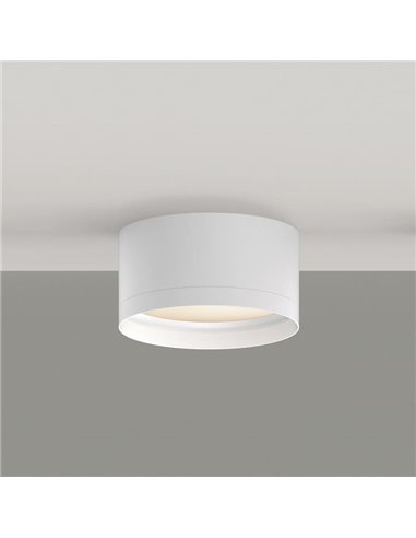Plafón LED de techo TECH Blanco Texturado, 18W 3000K 2200lm, Ø 15cm, Estilo Moderno, IP44 Difusor Microprismatico
