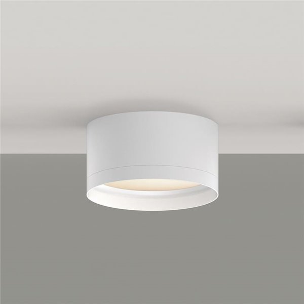 Plafon LED TECH Branco Texturizado, 18W 3000K 2200lm, Ø 15cm, Estilo Moderno, Difusor Microprismático IP44