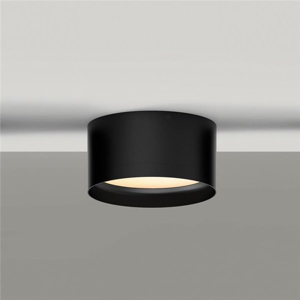 Plafonnier LED TECH Noir Texturé, 18W 3000K 2200lm, Ø 15cm, Style Moderne, Diffuseur Microprismatique IP44