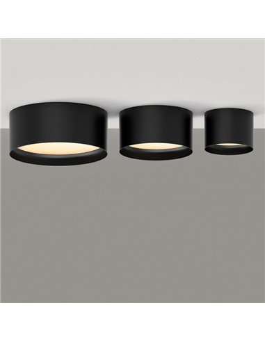 Plafon LED TECH Preto Texturizado, 18W 3000K 2200lm, Ø 15cm, Estilo Moderno, Difusor Microprismático IP44