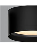 Plafonnier LED TECH Noir Texturé, 18W 3000K 2200lm, Ø 15cm, Style Moderne, Diffuseur Microprismatique IP44