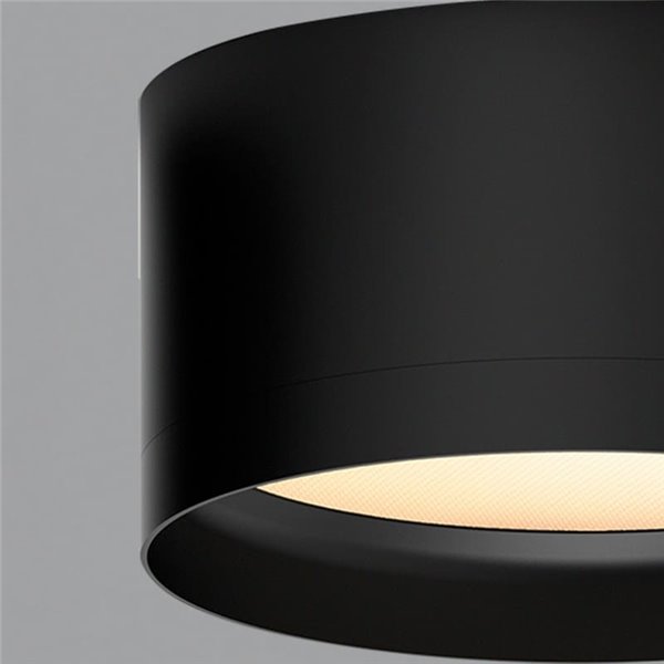 Plafon LED TECH Preto Texturizado, 18W 3000K 2200lm, Ø 15cm, Estilo Moderno, Difusor Microprismático IP44