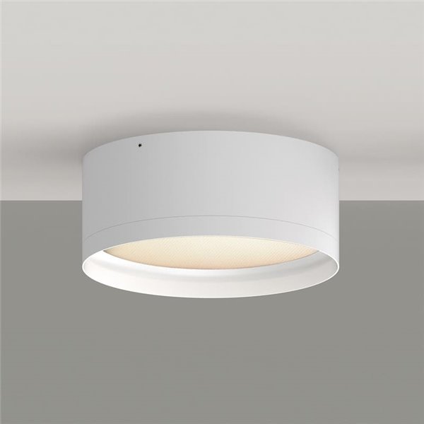 Plafonnier LED TECH Blanc Texturé, 25W 3000K 3000lm, Ø 20cm, Style Moderne, Diffuseur Microprismatique IP44
