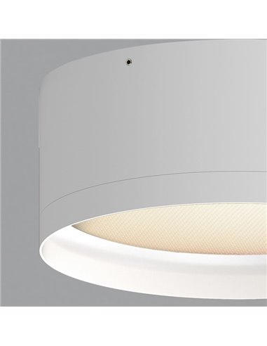 Plafón LED de techo TECH Blanco Texturado, 25W 3000K 3000lm, Ø 20cm, Estilo Moderno, IP44 Difusor Microprismatico
