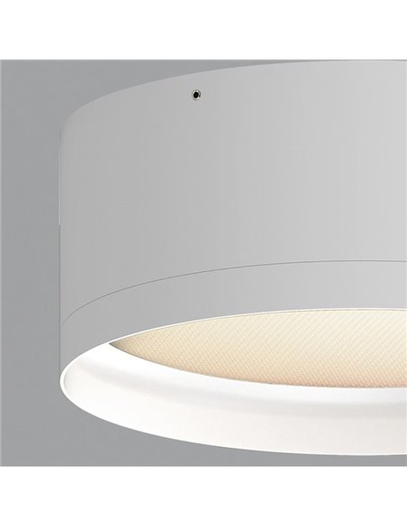 Plafón LED de techo TECH Blanco Texturado, 25W 3000K 3000lm, Ø 20cm, Estilo Moderno, IP44 Difusor Microprismatico