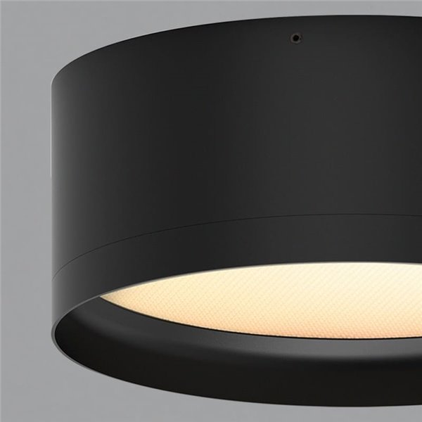 Plafonnier LED TECH Noir Texturé, 25W 3000K 3000lm, Ø 20cm, Style Moderne, Diffuseur Microprismatique IP44