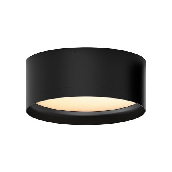 Plafonnier LED TECH Noir Texturé, 25W 3000K 3000lm, Ø 20cm, Style Moderne, Diffuseur Microprismatique IP44